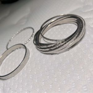 Set of 3 Sterling Silver Bangle Bracelets